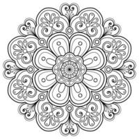 padrão de mandala abstrata de vetor. arte na parede. livro de colorir rendas padrão a tatuagem. design para uma camisa de pintura de papel de parede e design de adesivo de azulejo, ornamento de círculo decorativo em estilo oriental étnico vetor