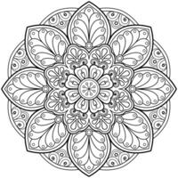 padrão de mandala abstrata de vetor. arte na parede. livro de colorir rendas padrão a tatuagem. design para uma camisa de pintura de papel de parede e design de adesivo de azulejo, ornamento de círculo decorativo em estilo oriental étnico vetor