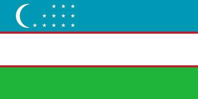 Tamanho padrão da bandeira do uzbequistão na ásia. ilustração vetorial vetor