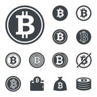 ícones de bitcoin. ilustração vetorial vetor