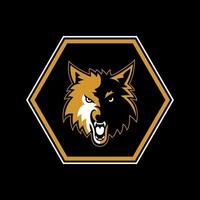ilustração do logotipo do animal lobo vetor
