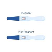 gravidez ou teste de ovulação positivo e negativo isolado no fundo branco. vetor