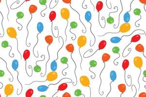 padrão perfeito de balões multicoloridos para decoração de férias vetor
