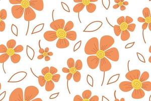 padrão de maio laranja sem costura com flores de laranja 18 de maio vetor