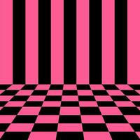 fundo de cena de promoção de produto quadriculado preto e rosa vetor