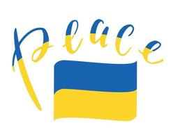 emblema de fita de bandeira da ucrânia e mapa nacional europa símbolo abstrato design de ilustração vetorial vetor