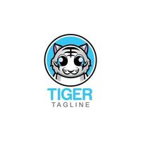 ilustração em vetor logotipo da empresa tigre branco