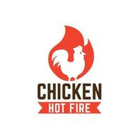 desenho de vetor de logotipo de frango quente