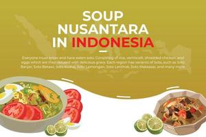 comida nusantara soto vetor