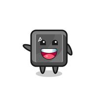 botão de teclado feliz personagem de mascote bonito vetor