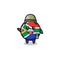 linda bandeira da áfrica do sul como desenho animado veterano vetor