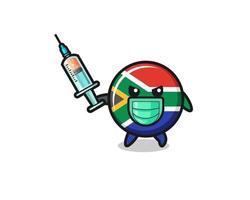 ilustração da bandeira da áfrica do sul para combater o vírus vetor