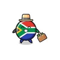 personagem de herbalista de bandeira da áfrica do sul procurando uma erva vetor