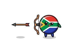 ilustração do personagem de bandeira da áfrica do sul fazendo tiro com arco