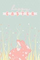 silhueta de um coelho na grama vetor de cartaz de convite de semana de páscoa