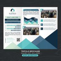 Brochura de negócios moderna tons azuis com gráficos vetor