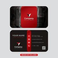 Design de cartão de visita moderno preto vermelho vetor