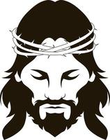 jesus cristo com uma coroa de espinhos vetor