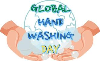 design de logotipo do dia global de lavagem das mãos vetor