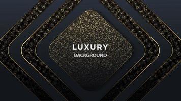 Diamante forma luxo escuro ouro Glitter camada fundo vetor