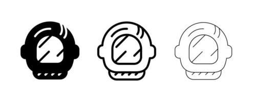 vetor de traje de astronauta. este símbolo, logotipo do capacete de astronauta, web e design de aplicativos. linha editável. ícone de espaço, sinal de espaço, vetor de linha de símbolo.
