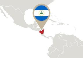 nicarágua no mapa do mundo vetor