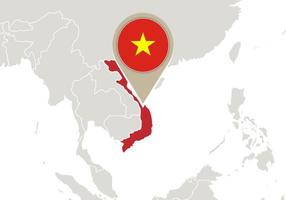 Vietnã no mapa do mundo vetor