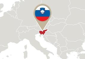 eslovênia no mapa da europa vetor