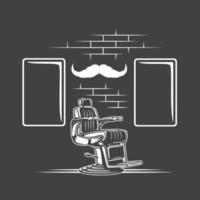 cadeira de barbeiro isolada em fundo preto