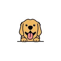 lindo cachorrinho golden retriever sorrindo desenho animado, ilustração vetorial vetor