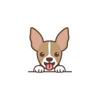 lindo cachorrinho chihuahua sorrindo desenho animado, ilustração vetorial vetor