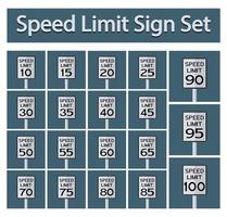 Conjunto de sinal de limite de velocidade vetor