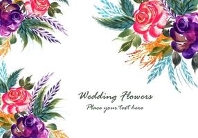 Fundo de cartão de flores de casamento romântico vetor