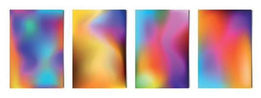 conjunto de 4 pcs abstratos fundos gradientes multicoloridos, modelos para publicidade, cartões de visita, texturas - vetor