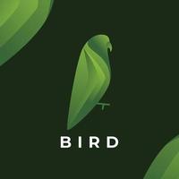 vetor premium de logotipo de pássaro verde estilo gradiente