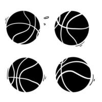 doodle basquete ilustração desenhada à mão vetor de estilo de desenho animado