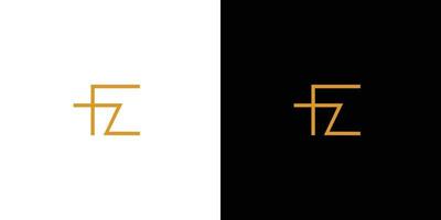 design de logotipo de iniciais de letra fz moderno e sofisticado vetor