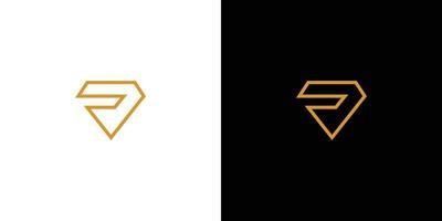 design de logotipo de diamante inicial de letra simples e exclusivo vetor
