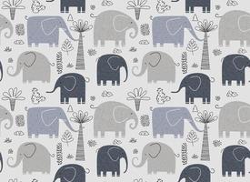 padrão sem emenda de elefantes fofos. ilustração vetorial vetor