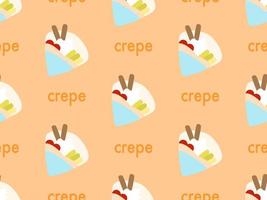 padrão perfeito de crepe de desenho animado em fundo laranja vetor