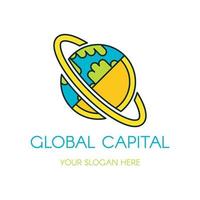design de logotipo de vetor de capital global