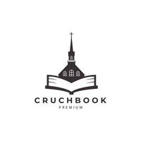 bíblia e igreja símbolo cristão logotipo vetor ícone símbolo ilustração design