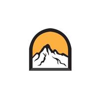 vista para a montanha janela logotipo vetor ícone símbolo ilustração design minimalista
