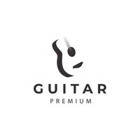 guitarra logotipo guitarra cordas instrumento musical vetor ícone símbolo ilustração modelo de design