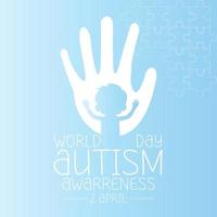 Dia mundial da conscientizaçao sobre o autismo. 2 de abril. modelos para cartões, cartazes com inscrições de texto. vetor