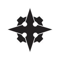 ninja shuriken com design de logotipo de engrenagem, ideia criativa de ilustração de ícone de símbolo gráfico vetorial vetor