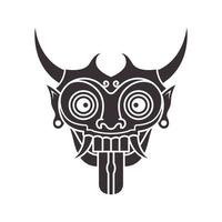 design de logotipo de chifre tradicional de cultura de máscara de indonésia, ilustração de ícone de símbolo gráfico vetorial ideia criativa vetor