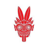cultura de máscara de indonésia tradicional design de logotipo vintage colorido, ilustração de ícone de símbolo gráfico vetorial ideia criativa vetor