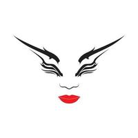 design de logotipo do festival de máscara de olhos femininos, ilustração de ícone de símbolo gráfico vetorial ideia criativa vetor