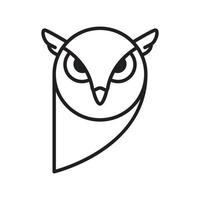 coruja de vista lateral com design de logotipo de linha de asas, ilustração de ícone de símbolo gráfico vetorial ideia criativa vetor